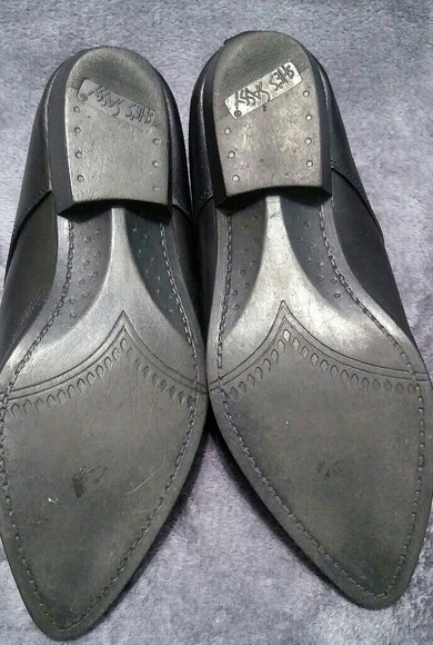 Black Leather Slip On Ankle Boot Oxford Wing Tip - Picture 4 of 8